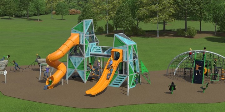 Rendering of Stuart, Fla. playground designed by Landscape Structures for the Kiwani Club of Stuart 